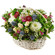 basket of chrysanthemums and roses. France