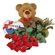 red roses with teddy and chocolates. France